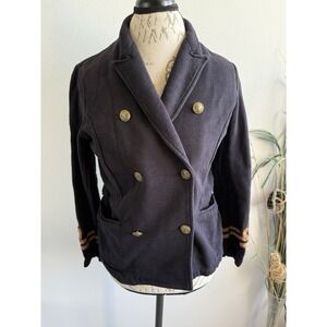 Denim & Supply Ralph Lauren Blue Double Breasted Yachting Military Jacket Size L